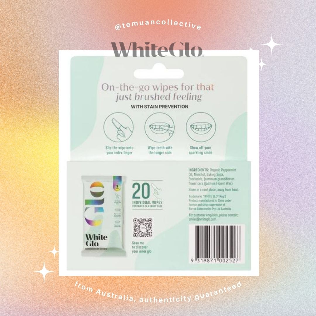 White Glo Waterless Teeth Wipes