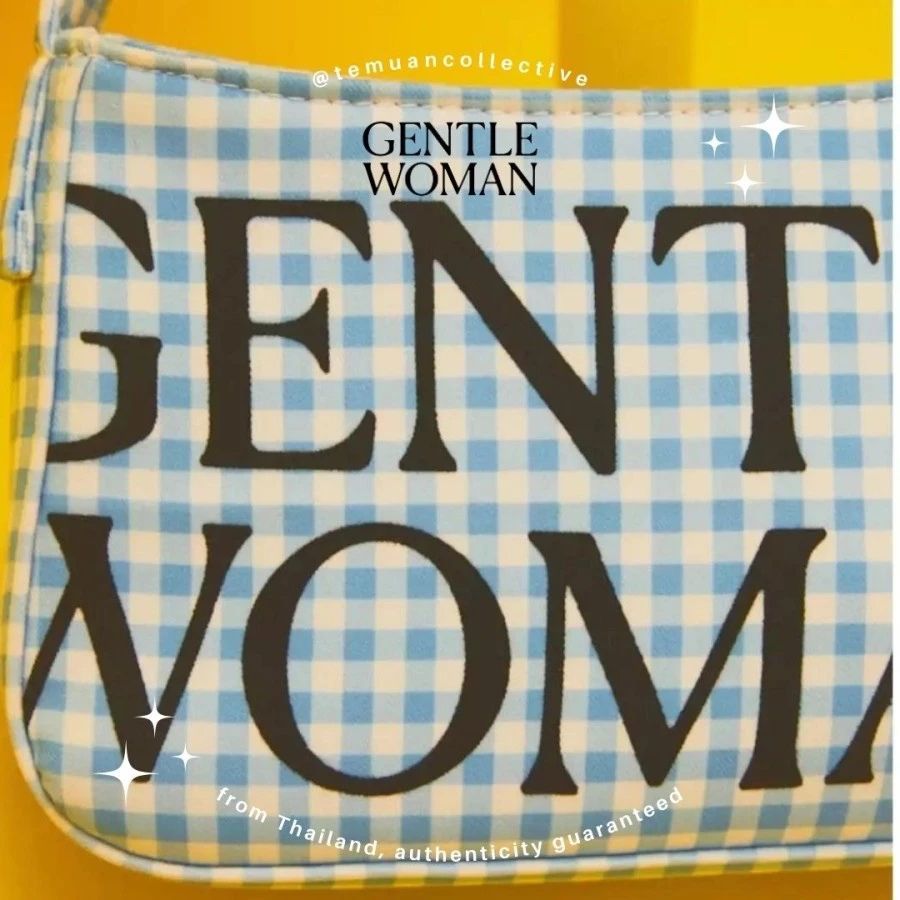 GENTLE WOMAN Blue and White Tartan Shoulder Bag