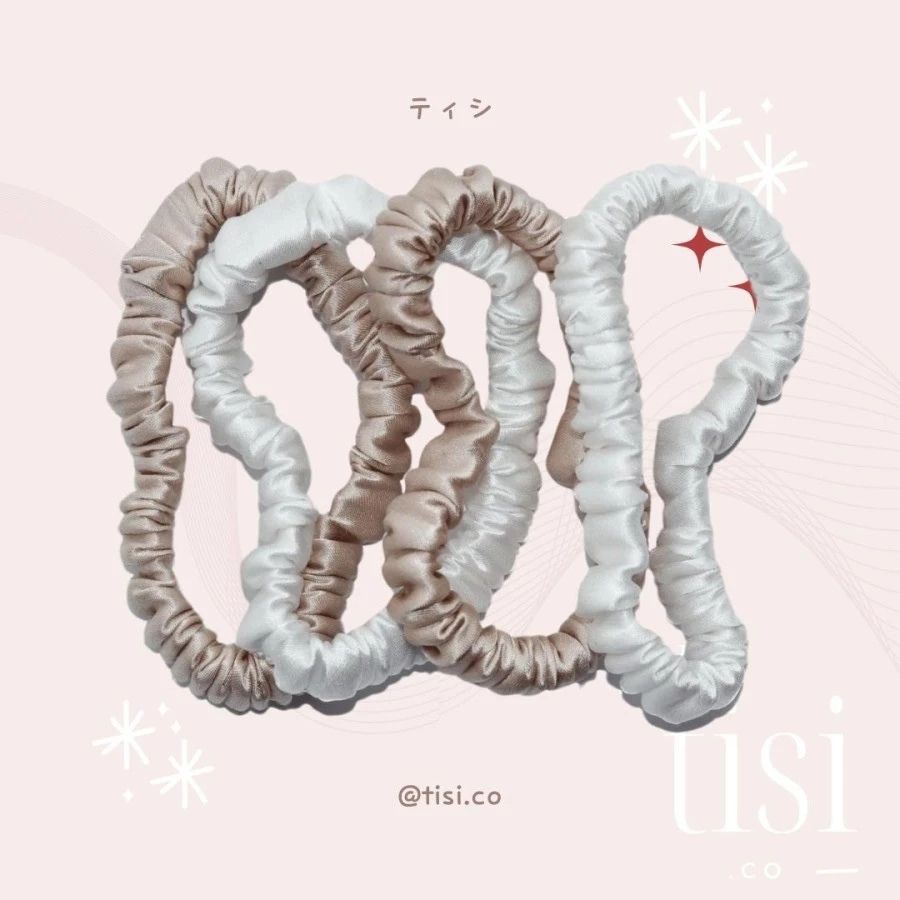 Mulberry Silk Skinny Scrunchy Set