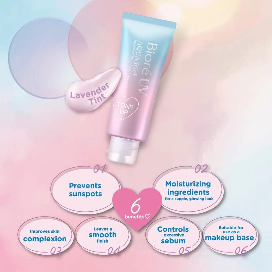 BIORE Japan UV Aqua Rich Tone Up Essence SPF 50 PA++++ Face Sunblock