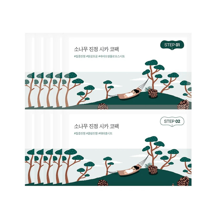 ROUND LAB Pine Tree Soothing Cica Biocellulose Nose Pack 2 Step Kit Blackhead 5P