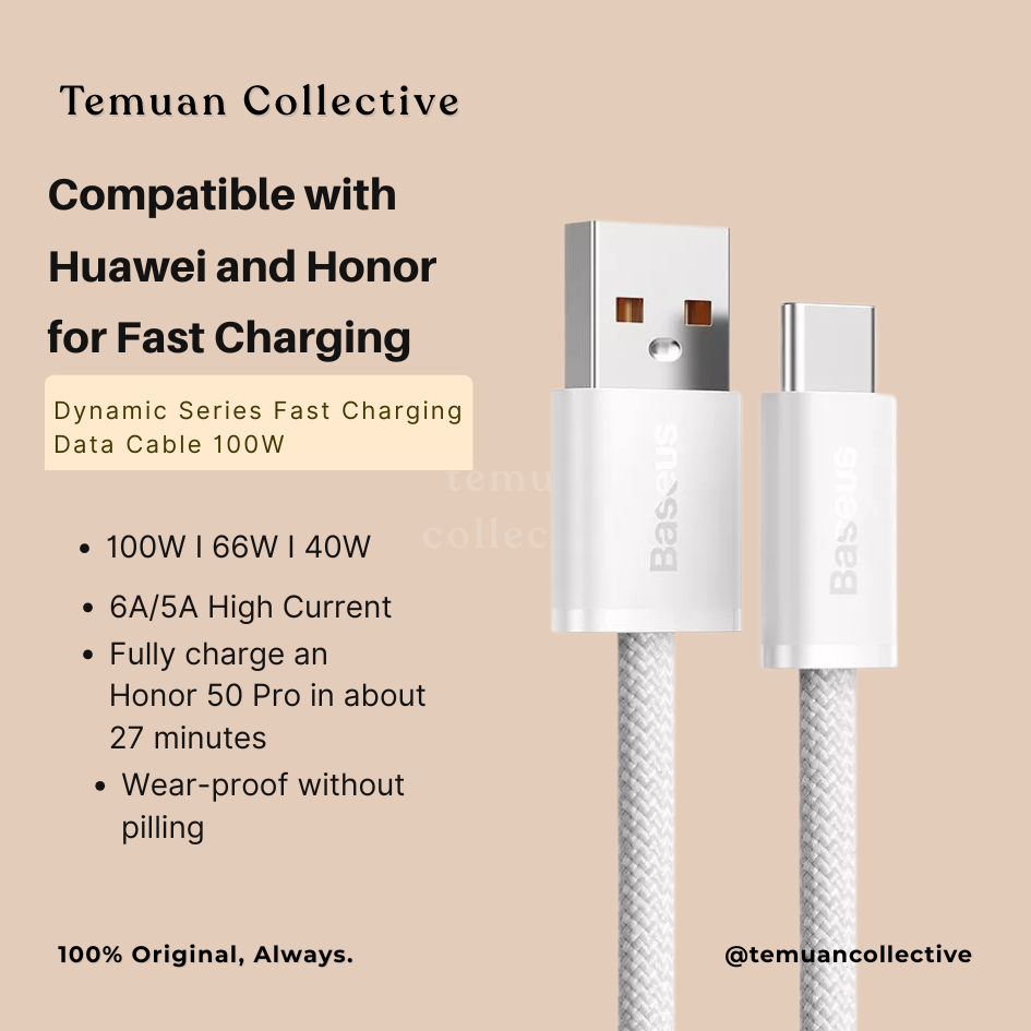 Baseus Dynamic Series Fast Charging Data Cable USB Type-C 100W