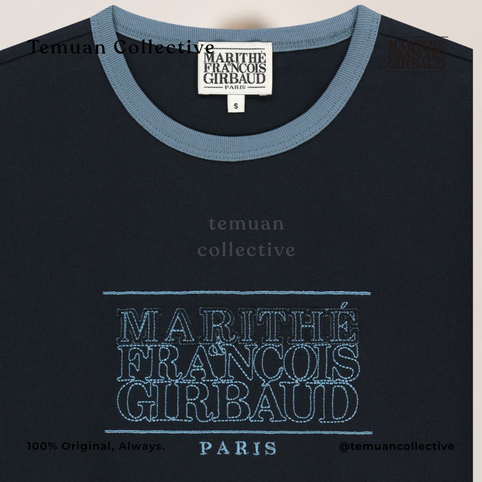 Marithe Francois Girbaud W Classic Logo Applique Ringer Crop Tee