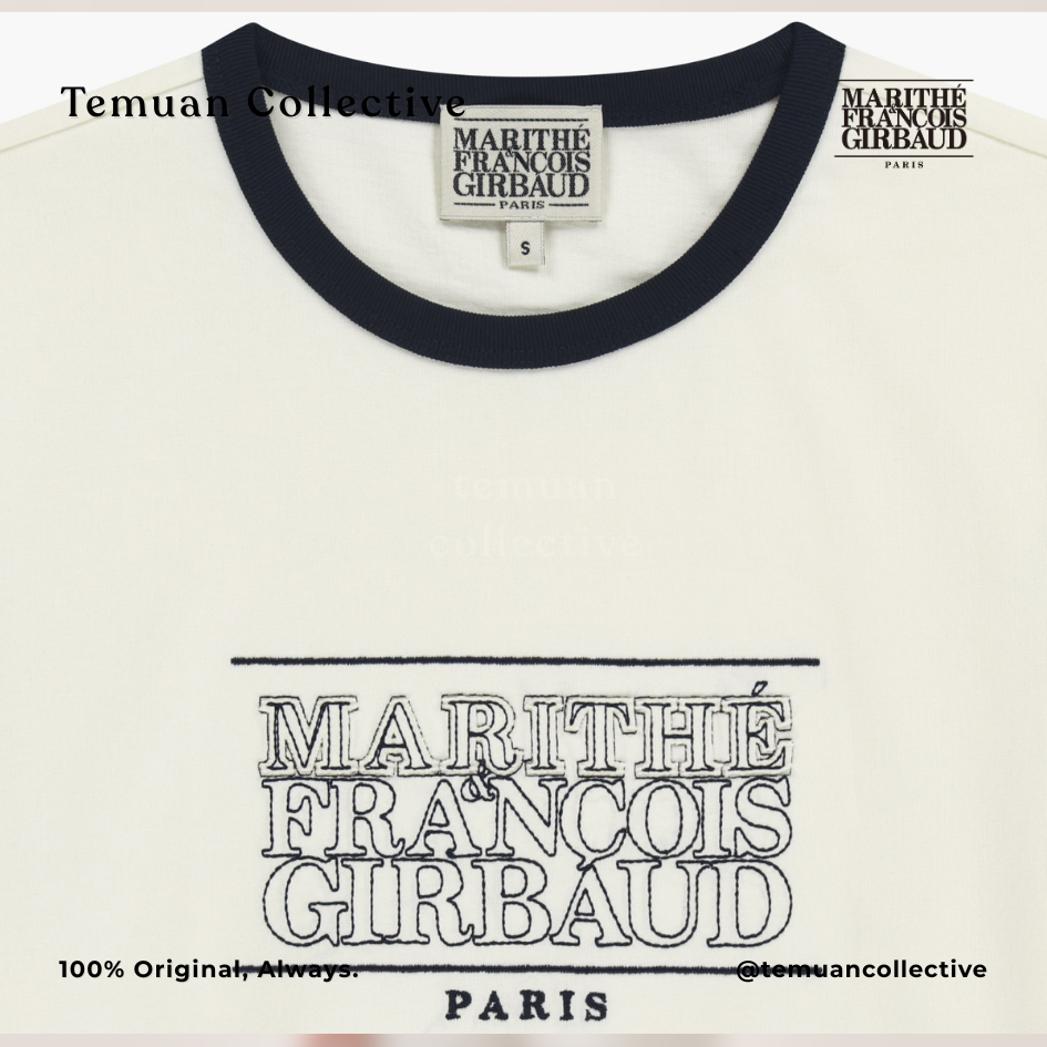Marithe Francois Girbaud W Classic Logo Applique Ringer Crop Tee