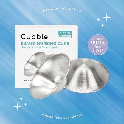 Cubble Silver Nursing Cups Pair of two 999 Pure Silver