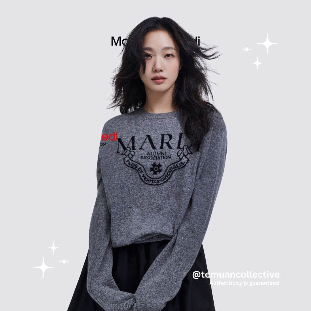 MARDI MERCREDI Cashmere Crew Neck Alumni Classique in Grey