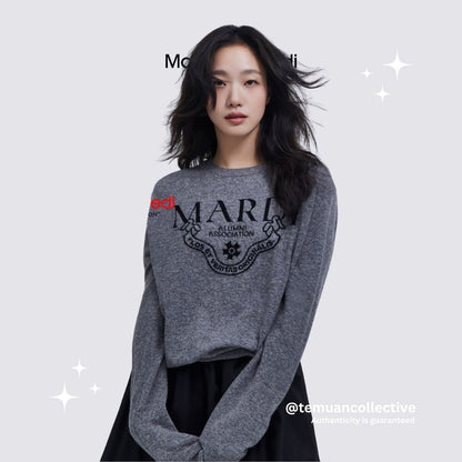 MARDI MERCREDI Cashmere Crew Neck Alumni Classique in Grey