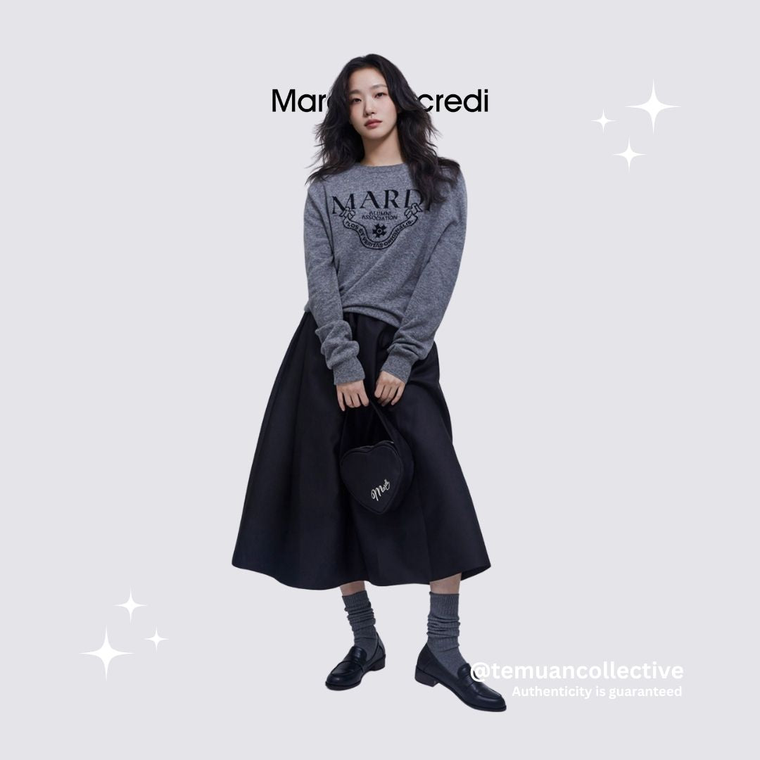 MARDI MERCREDI Cashmere Crew Neck Alumni Classique in Grey