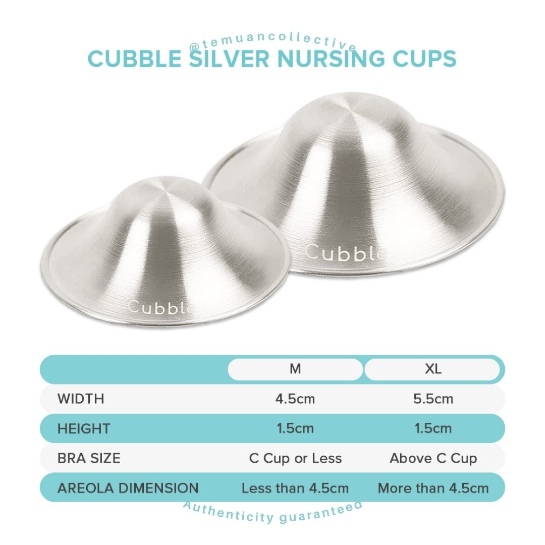 Cubble Silver Nursing Cups Pair of two 999 Pure Silver