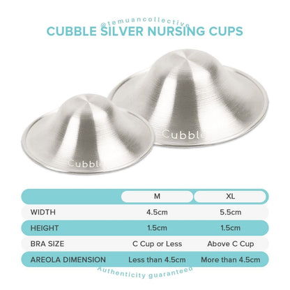 Cubble Silver Nursing Cups Pair of two 999 Pure Silver