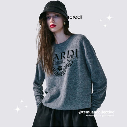 MARDI MERCREDI Cashmere Crew Neck Alumni Classique in Grey