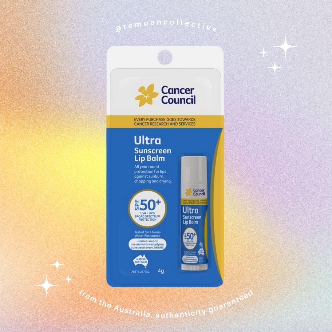 Cancer Council SPF 50+ Ultra Sunscreen Lip Protection Balm 4g UVA UVB