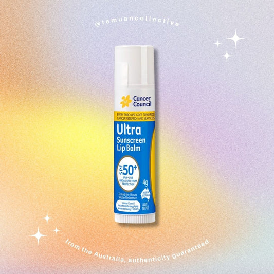 Cancer Council SPF 50+ Ultra Sunscreen Lip Protection Balm 4g UVA UVB