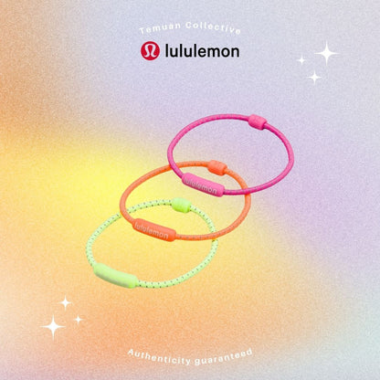 LULULEMON Silicone Hair Ties 3 Pack / Logo Charm Hair Ties 3 Pack