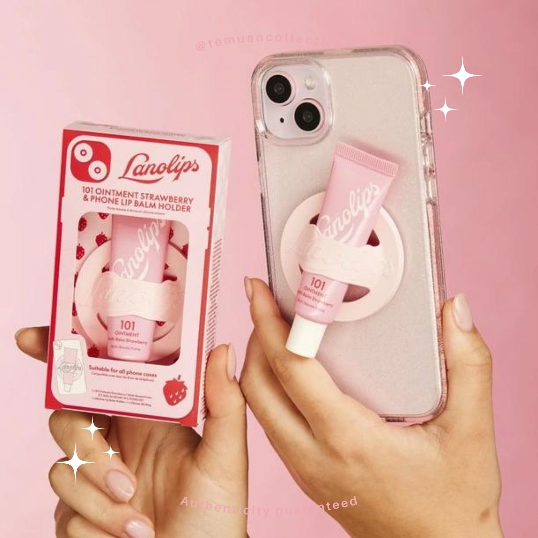Lanolips 101 Ointment Strawberry & Phone Lip Balm Holder 10g