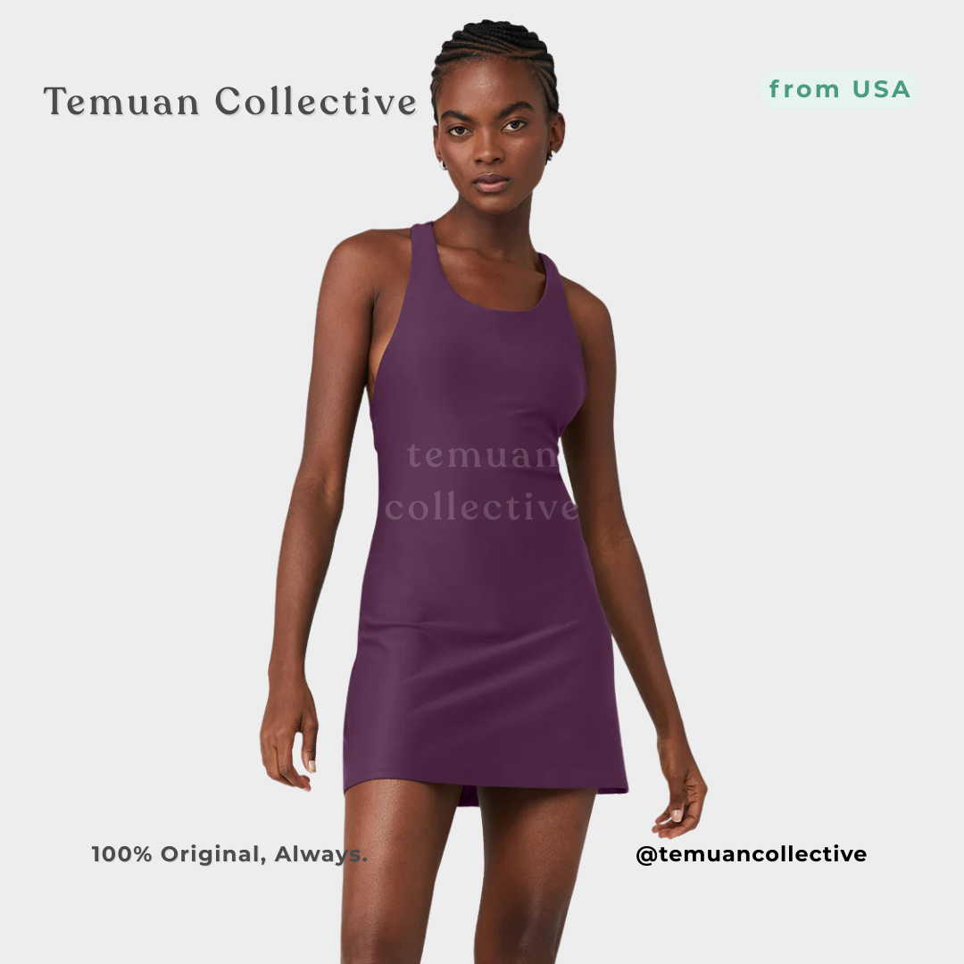 Alo Yoga Airlift Fly Dress Dark Plum