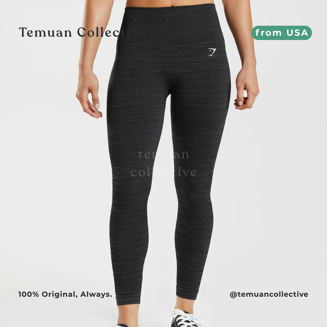 Gymshark Adapt Marl Seamless Leggings Black Smokey Grey
