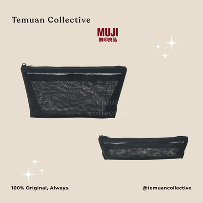 MUJI Nylon Mesh Pen Case With Gusset