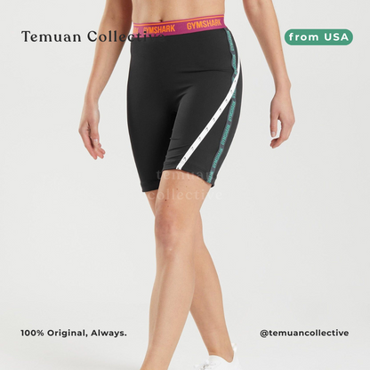 Gymshark Strike Cycling Shorts Black Dragon Pink Alpine Green