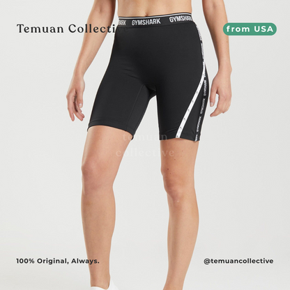 Gymshark Strike Cycling Shorts Black White