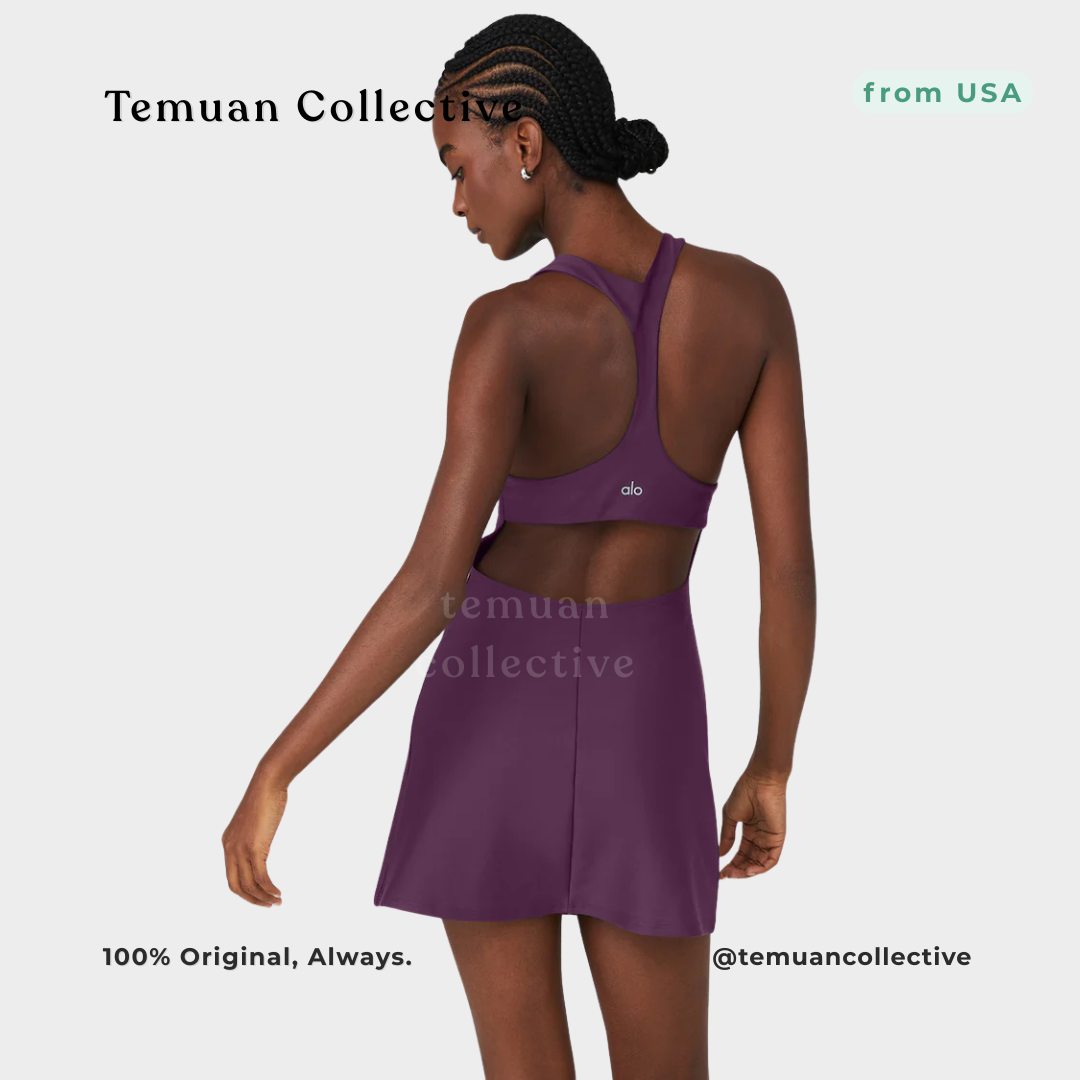 Alo Yoga Airlift Fly Dress Dark Plum