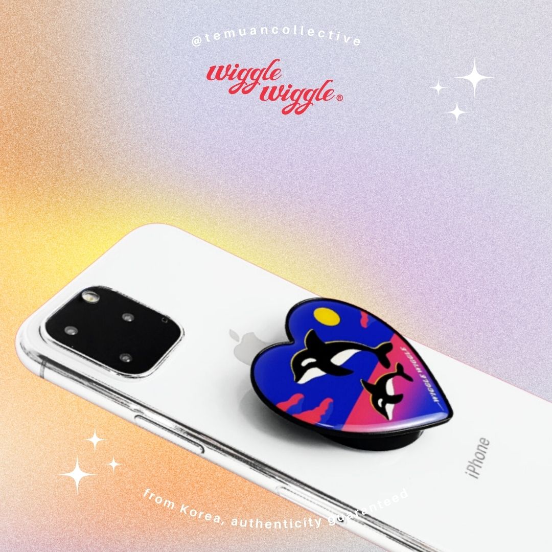 Wiggle Wiggle Heart Round Griptok Collapsible Phone Holder Pop Socket Korea