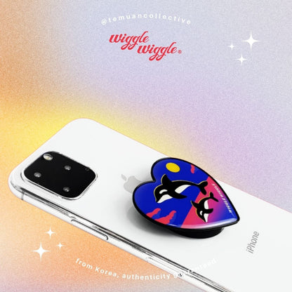 Wiggle Wiggle Heart Round Griptok Collapsible Phone Holder Pop Socket Korea