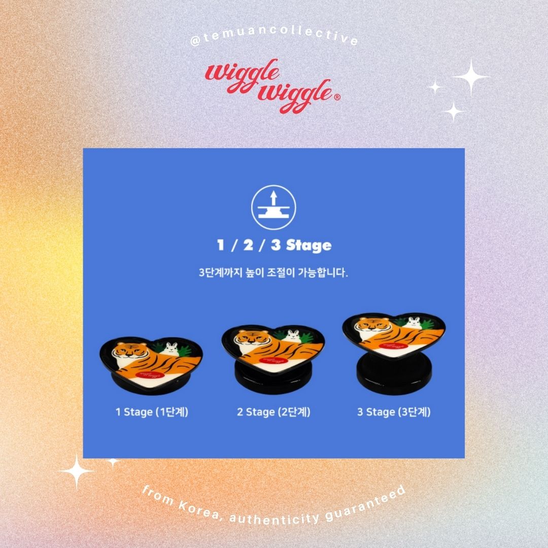 Wiggle Wiggle Heart Round Griptok Collapsible Phone Holder Pop Socket Korea