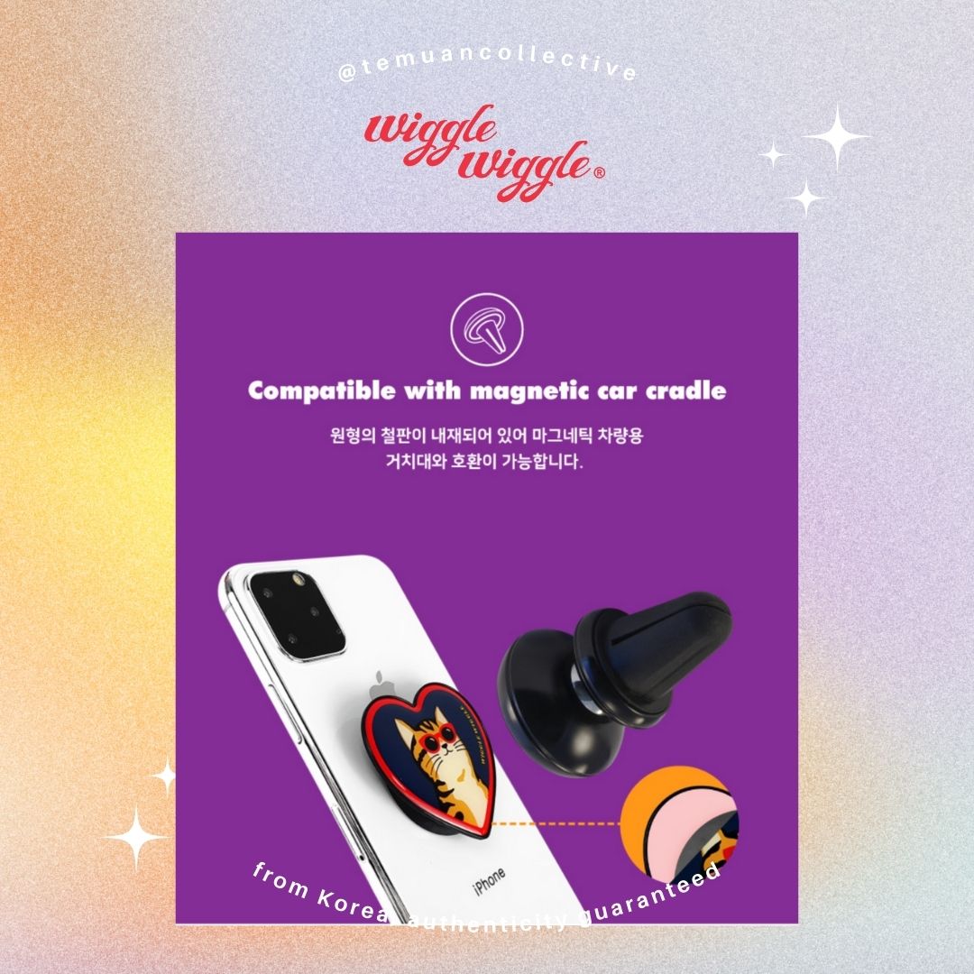 Wiggle Wiggle Heart Round Griptok Collapsible Phone Holder Pop Socket Korea