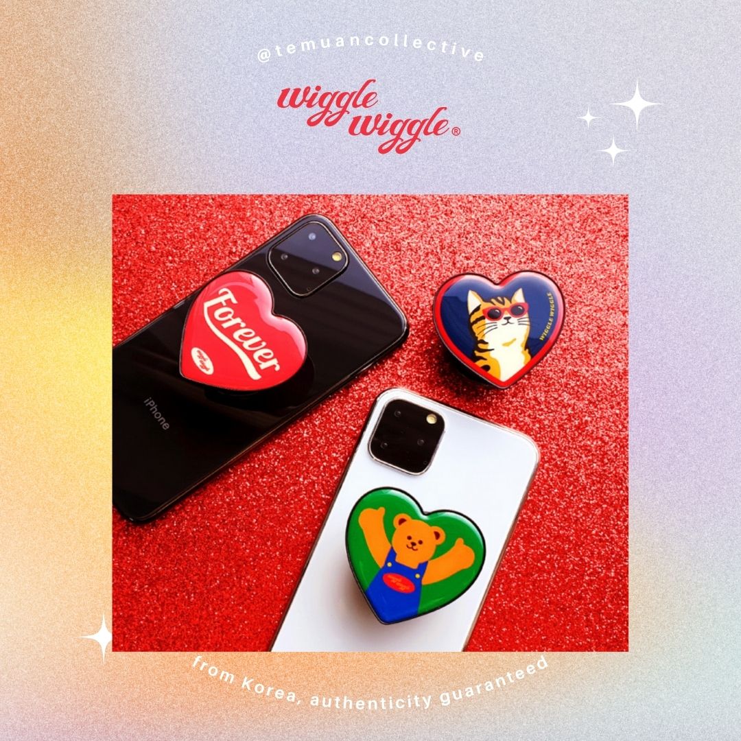 Wiggle Wiggle Heart Round Griptok Collapsible Phone Holder Pop Socket Korea