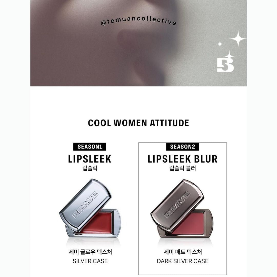 BRAYE Lip Sleek Blur 3.2g Blush On Two in One Solid Lip Cream