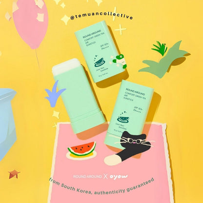 ROUND A'ROUND Comfort Green Tea Air Sunstick 19g