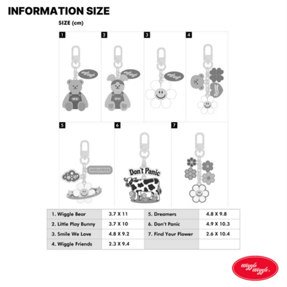Wiggle Wiggle Metal Charm Keyring