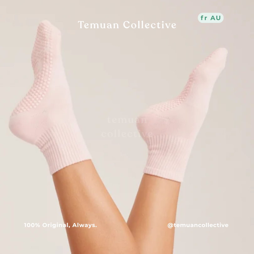 MoveActive Crew Non Slip Grip Pilates Socks