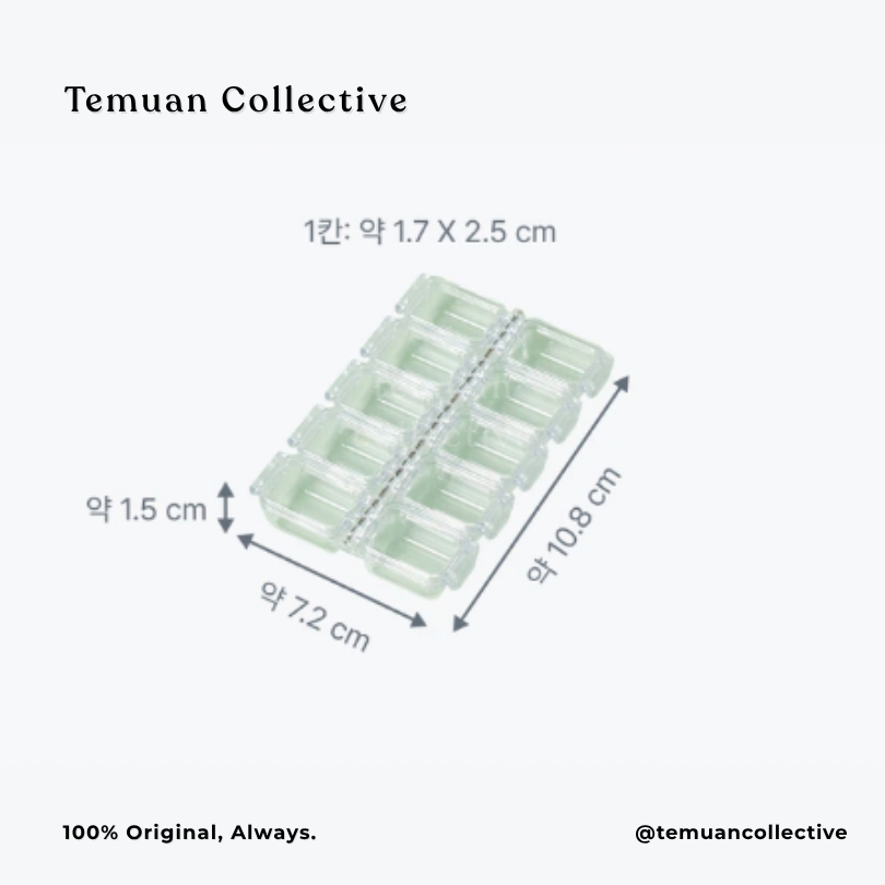 Clear 10-Compartment Compact Section Case
