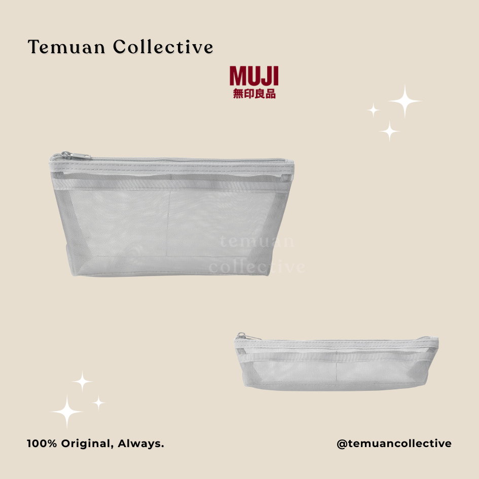 MUJI Nylon Mesh Pen Case With Gusset