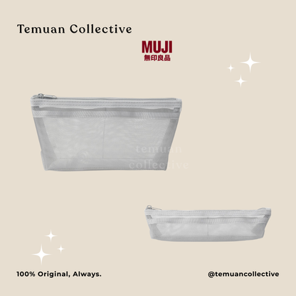 MUJI Nylon Mesh Pen Case With Gusset