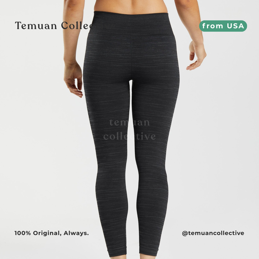 Gymshark Adapt Marl Seamless Leggings Black Smokey Grey