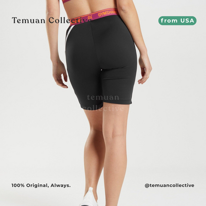 Gymshark Strike Cycling Shorts Black Dragon Pink Alpine Green