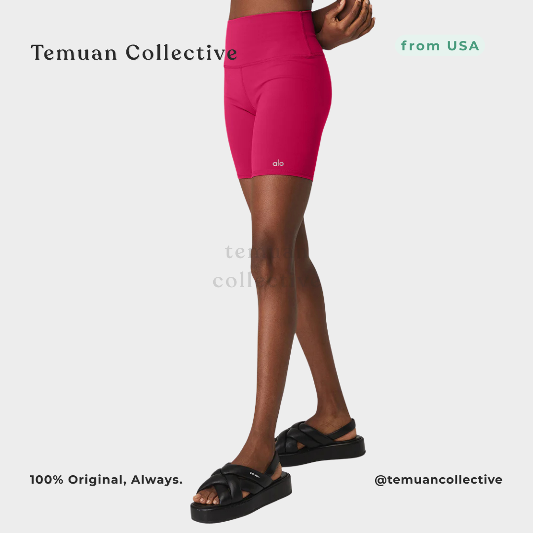 Alo Yoga High-Waist Biker Short 7" Magenta Crush