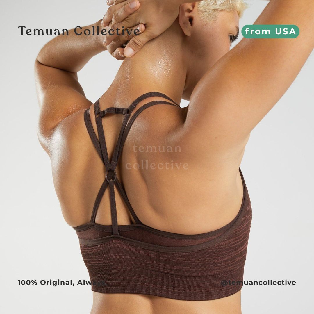 Gymshark Adapt Marl Seamless Sports Bra Brown Cherry Brown