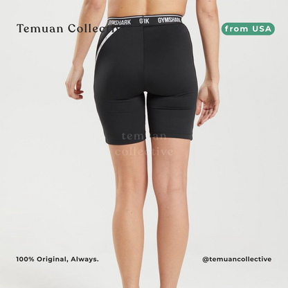 Gymshark Strike Cycling Shorts Black White