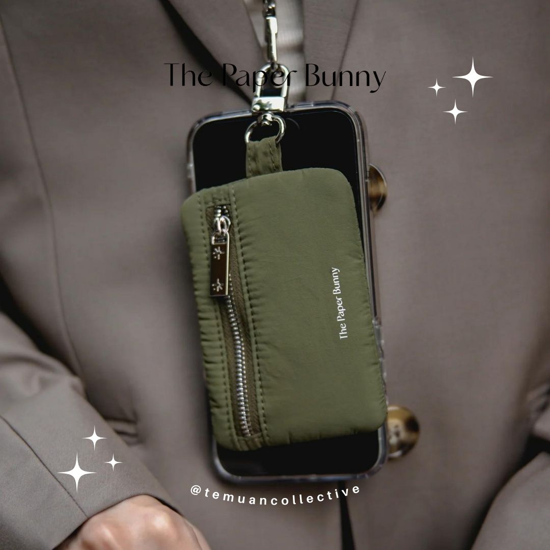 The Paper Bunny Commuter Phone Strap and Puffer Card Pouch Set