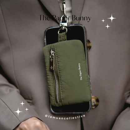 The Paper Bunny Commuter Phone Strap and Puffer Card Pouch Set