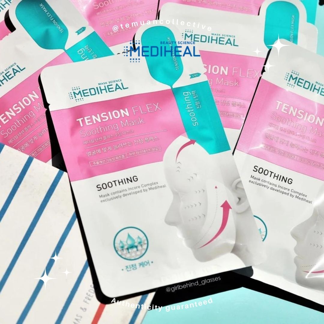 MEDIHEAL Tension Flex Soothing Hydra Mask - MEDI HEAL Face Lifting Aging Incore Complex Face Masks - Hydra