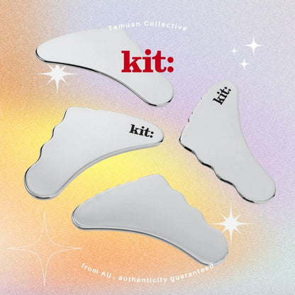 KIT Gua Sha Facial Tool / Stainless GuaSha / All Body Dry Brush / Goodnight Balm / Facial Body Slimming SS Massage Tool