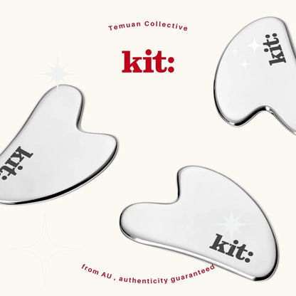 KIT Gua Sha Facial Tool / Stainless GuaSha / All Body Dry Brush / Goodnight Balm / Facial Body Slimming SS Massage Tool