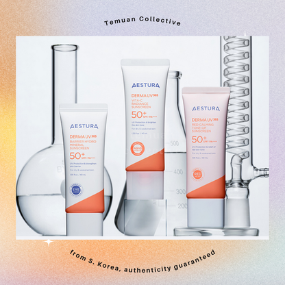 AESTURA DERMA UV 365 Vit-A Radiance Sunscreen Aging Defense, Barrier Hydro Mineral Sunscreen Eye Comfort, Red Calming Tone Up Sunscreen