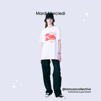 MARDI MERCREDI Unisex White Red Lobster TShirt