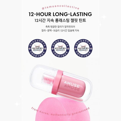 AMUSE Gel Fit Tint 12 Hours Long Lasting Korean Jelly Dewy Lip Stain